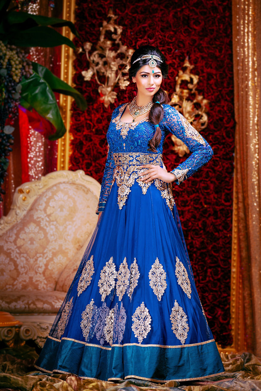 Amrit Grewal Disney princesses as Indian brides