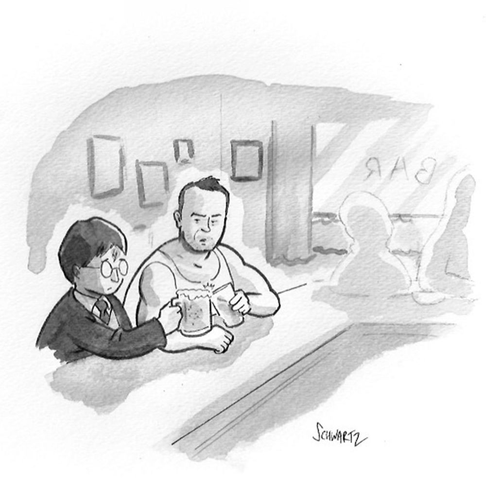 Cartoon drawn by Benjamin Schwartz in The New Yorker.
