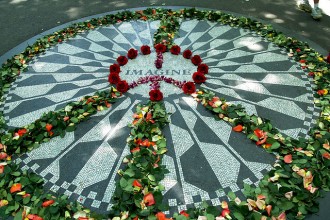 Strawberry Fields Forever John Lennon Central Park memorial rangoli