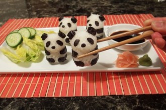 sushi art panda bento